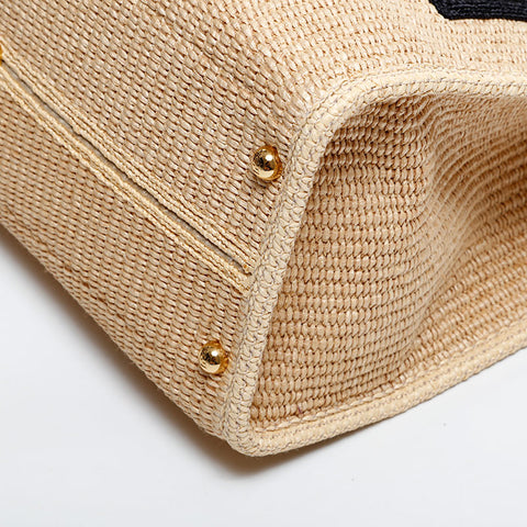 FENDI 2-way raffia straw basket bag Sunshine Tote Bag beige WS21712