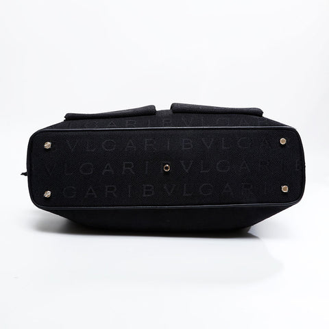 ブルガリ BVLGARI キャンバス ロゴマニア トートバッグ ブラック WS21713