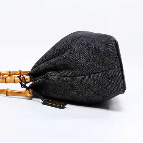 GUCCI GG canvas bamboo Shoulder Bag gray WS21714