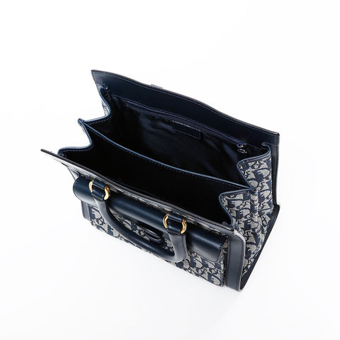 Christian Dior Trotter Canvas Shoulder Bag Navy WS21715