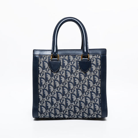 Christian Dior Trotter Canvas Shoulder Bag Navy WS21715