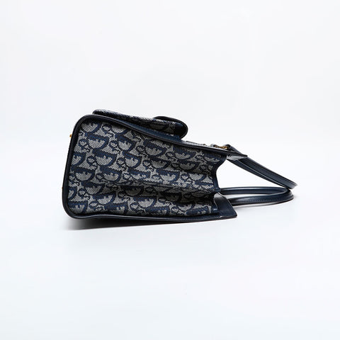 Christian Dior Trotter Canvas Shoulder Bag Navy WS21715