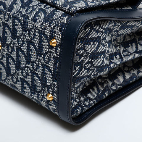 Christian Dior Trotter Canvas Shoulder Bag Navy WS21715