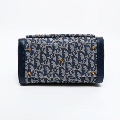 Christian Dior Trotter Canvas Shoulder Bag Navy WS21715