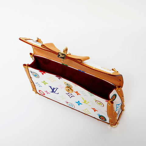 LOUIS VUITTON Takashi Murakami Multicolor I Love I Miss You 2003 Shoulder Bag white WS21716