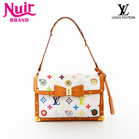 LOUIS VUITTON Takashi Murakami Multicolor I Love I Miss You 2003 Shoulder Bag white WS21716