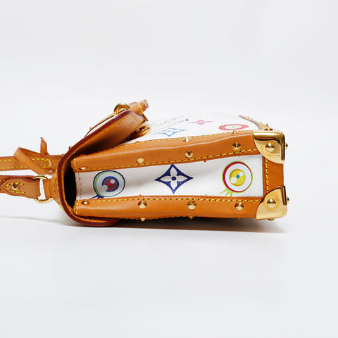 LOUIS VUITTON Takashi Murakami Multicolor I Love I Miss You 2003 Shoulder Bag white WS21716