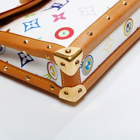 LOUIS VUITTON Takashi Murakami Multicolor I Love I Miss You 2003 Shoulder Bag white WS21716
