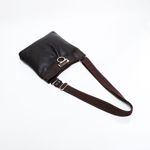 Salvatore Ferragamo Leather Gancini Shoulder Bag Brown WS21717