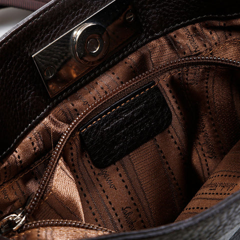 Salvatore Ferragamo Leather Gancini Shoulder Bag Brown WS21717