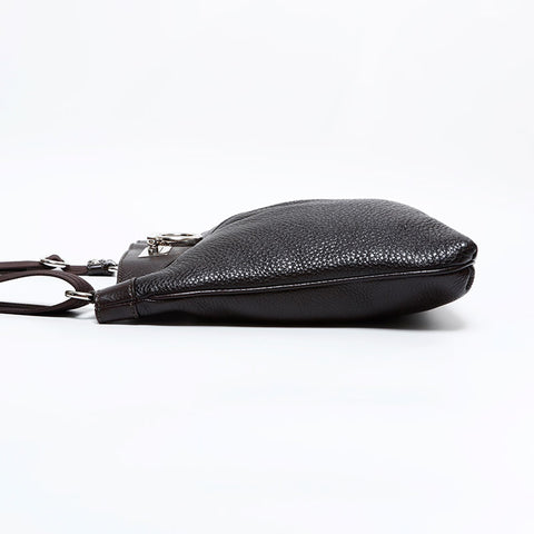 Salvatore Ferragamo Leather Gancini Shoulder Bag Brown WS21717
