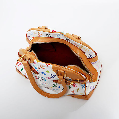 LOUIS VUITTON Takashi Murakami 2009 Multicolor Claudia Handbag white WS21719