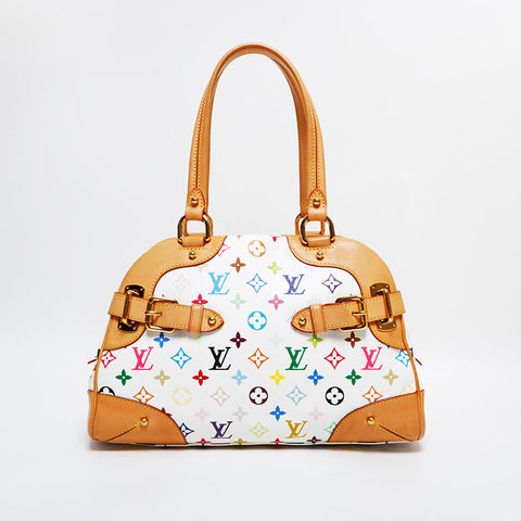 LOUIS VUITTON Takashi Murakami 2009 Multicolor Claudia Handbag white WS21719