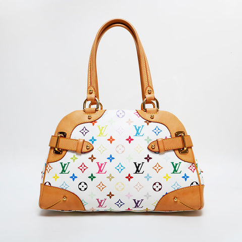 LOUIS VUITTON Takashi Murakami 2009 Multicolor Claudia Handbag white WS21719