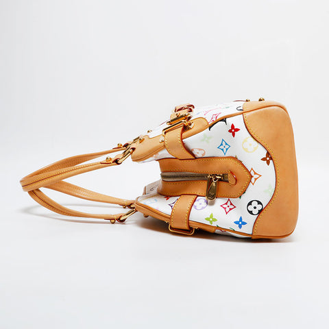 LOUIS VUITTON Takashi Murakami 2009 Multicolor Claudia Handbag white WS21719