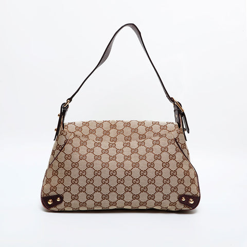 GUCCI Horsebit GG canvas one belt Shoulder Bag beige WS21720