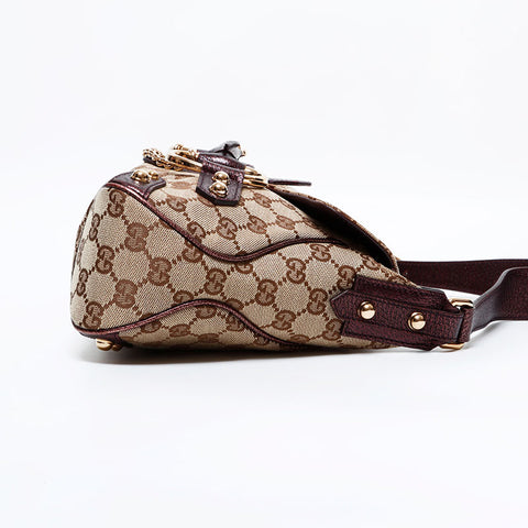 GUCCI Horsebit GG canvas one belt Shoulder Bag beige WS21720