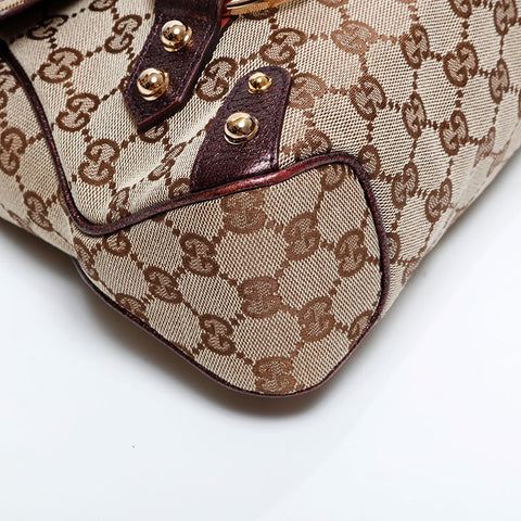 GUCCI Horsebit GG canvas one belt Shoulder Bag beige WS21720