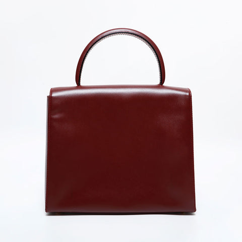 CARTIER Mustodo Leather Handbag Red WS21721