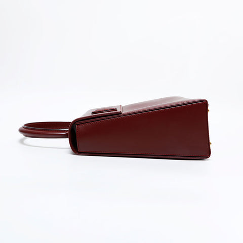 CARTIER Mustodo Leather Handbag Red WS21721