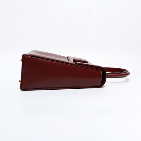 CARTIER Mustodo Leather Handbag Red WS21721