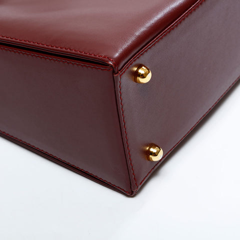 CARTIER Mustodo Leather Handbag Red WS21721