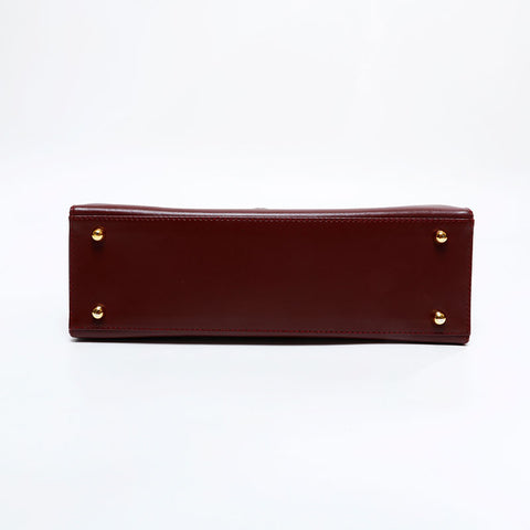 CARTIER Mustodo Leather Handbag Red WS21721