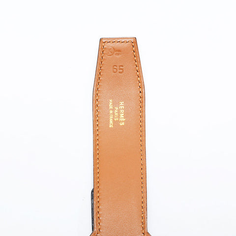 HERMES ⚪︎X engraved Kelly Leather 65 made in 1994 belt black WS21724