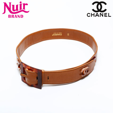 CHANEL COCO Mark 30/75 Leather belt Brown WS21725