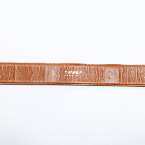 CHANEL COCO Mark 30/75 Leather belt Brown WS21725