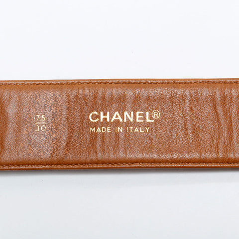 CHANEL COCO Mark 30/75 Leather belt Brown WS21725