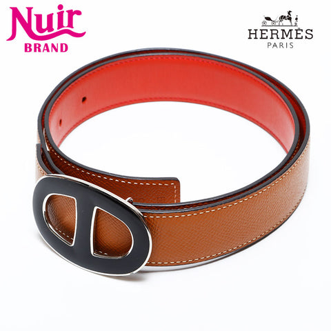 HERMES ◻︎Q engraved 2013 Chaine d'Ancre leather belt Brown WS21726