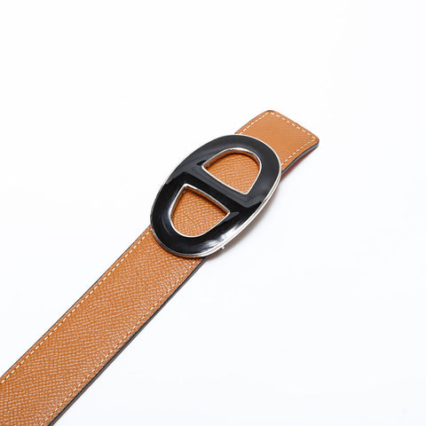 HERMES ◻︎Q engraved 2013 Chaine d'Ancre leather belt Brown WS21726