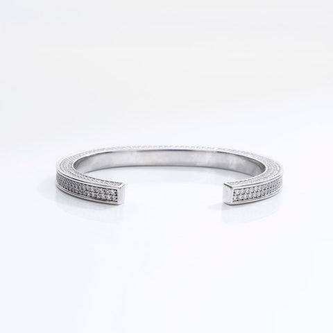 CELINE Rhinestone Bangle Silver WS21729