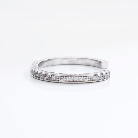 CELINE Rhinestone Bangle Silver WS21729