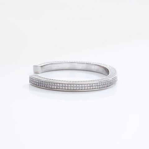 CELINE Rhinestone Bangle Silver WS21729