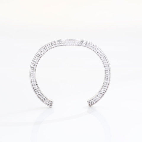 CELINE Rhinestone Bangle Silver WS21729