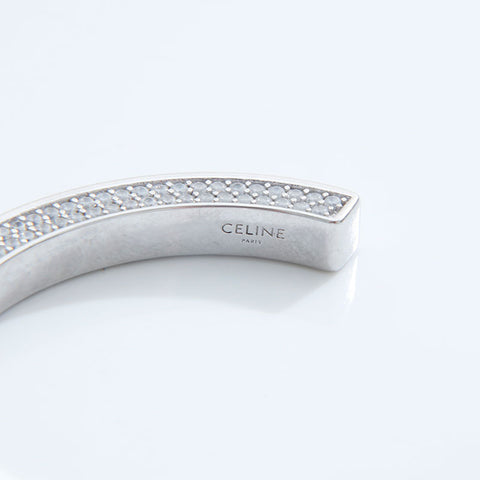 CELINE Rhinestone Bangle Silver WS21729