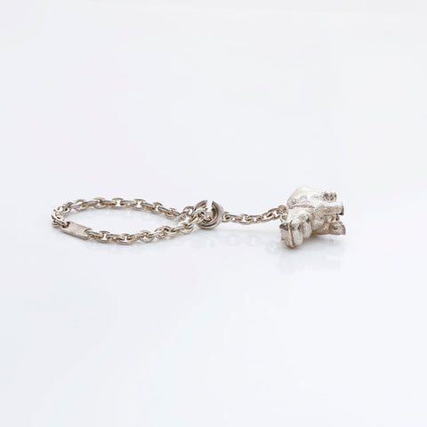 HERMES Hippo Charm key ring Silver WS21732