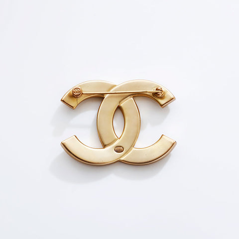 CHANEL A21C COCO Mark 水钻 2021 胸针 金色 WS21735
