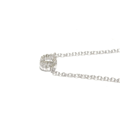 Christian Dior CD logo Necklace Silver WS21738