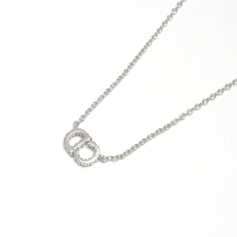 Christian Dior CD logo Necklace Silver WS21738