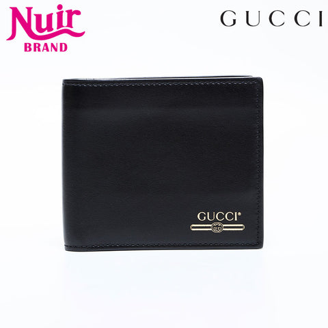 GUCCI leather Bifold Wallet black WS21740