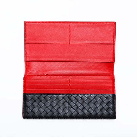 BOTTEGAVENETA INTRECCIATO Purse Bifold Wallet black WS21741