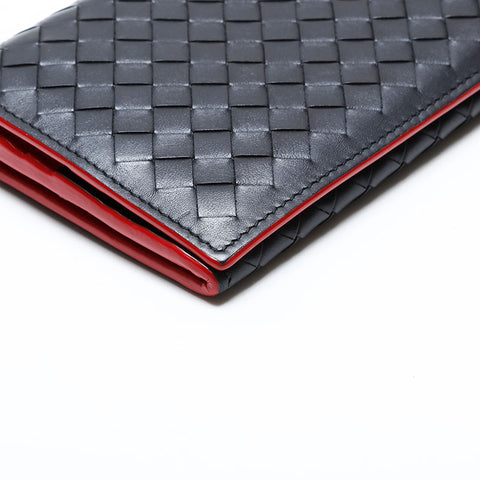 BOTTEGAVENETA INTRECCIATO Purse Bifold Wallet black WS21741