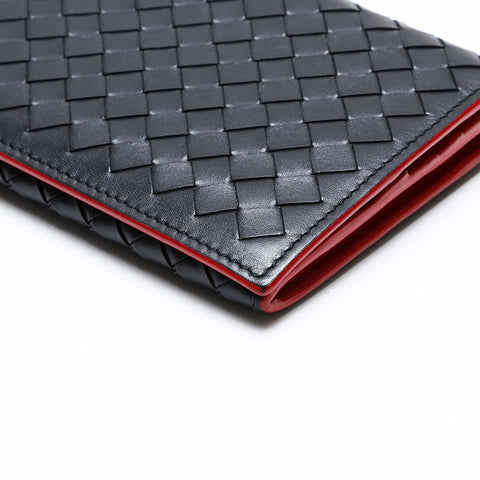 BOTTEGAVENETA INTRECCIATO Purse Bifold Wallet black WS21741