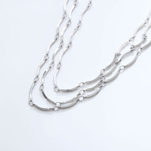 YVES SAINT LAURENT Chain 3 consecutive Necklace Silver WS21743