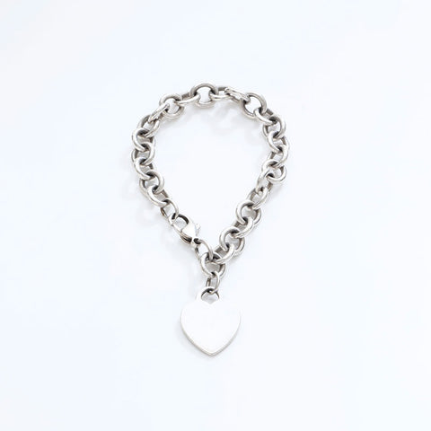 極美品 ティファニー TIFFANY&Co. リターン トゥ 925 ハート チェーン 925 ブレスレット シルバー WS21752