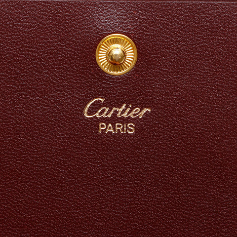 CARTIER Leather Must Do Coin case Red WS21754