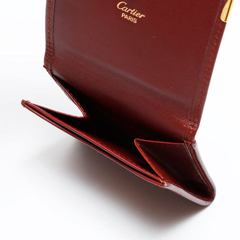 CARTIER Leather Must Do Coin case Red WS21754